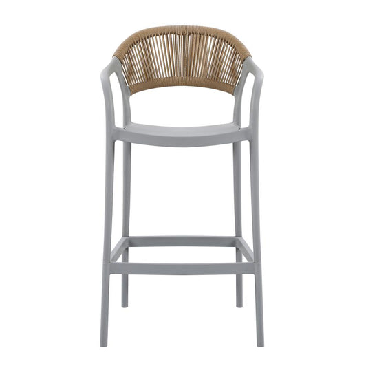 Silla para Bar Balí, Gris, Doble Propósito con Reposa Pies
