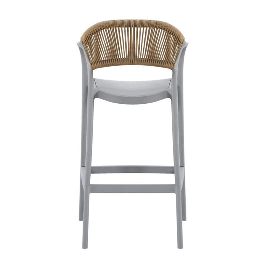 Silla para Bar Balí, Gris, Doble Propósito con Reposa Pies