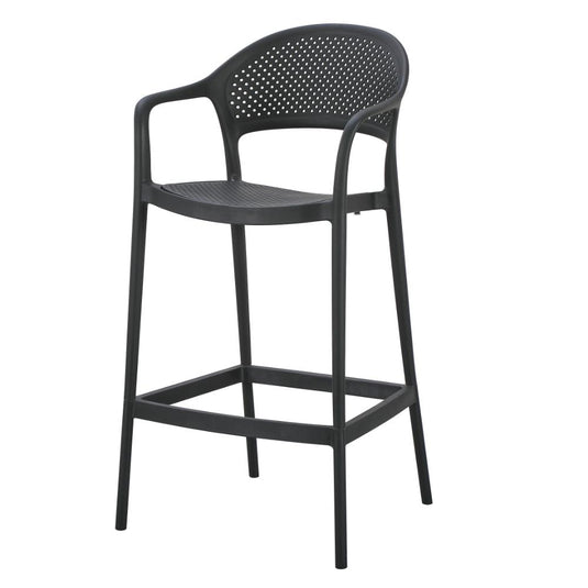 Set de 4 Sillas para Bar Curitiva, Negro, con Reposa Pies Doble Proposito