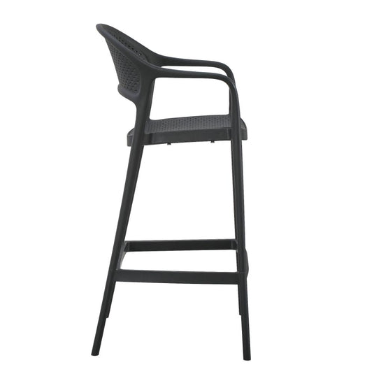 Set de 4 Sillas para Bar Curitiva, Negro, con Reposa Pies Doble Proposito