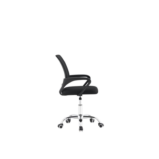 Silla Oficina X-60A, Negro, con Cómodo Espaldar y Rodachines