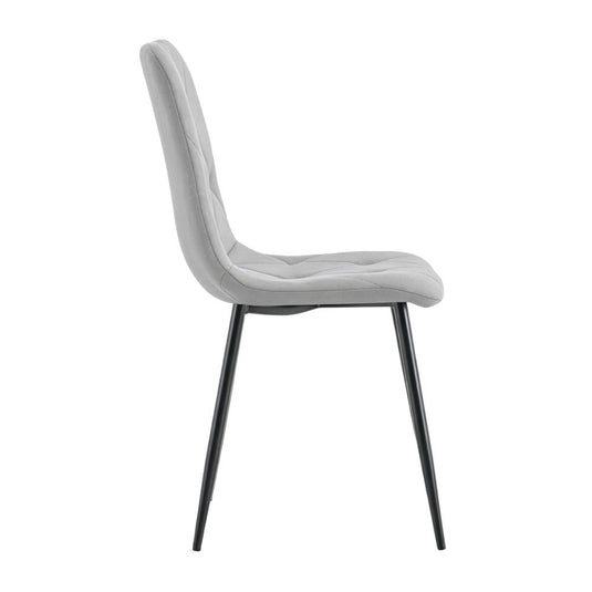Set de 4 Sillas de Comedor Napoles, Gris, con Espaldar y Diseño Moderno