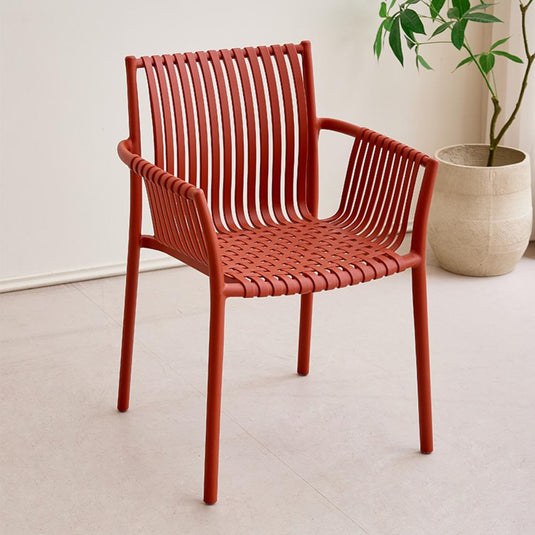 Set de 2 Sillas Madrid con Brazos, Color Rojo, con Espaldar y Diseño Moderno