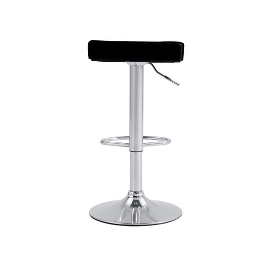 Kit de Dos Sillas Bar Recifes, Negro, Base Metal Cromado, Diseño Moderno