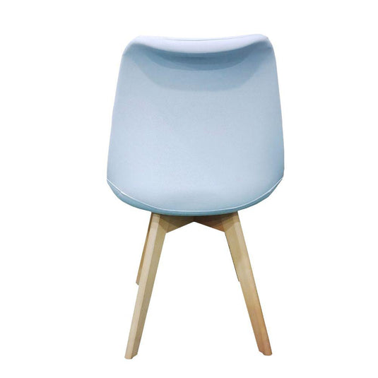 Kit de Cuatro Sillas Romero, Blanco y Café Claro, Cómodo Asiento y Patas en Madera