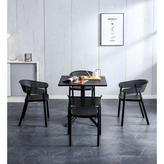 Silla Manaos, Negro, con Espaldar Minimalista y Diseño Moderno