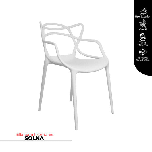 Kit por 2 Silla Solna Para Sala Comedor Jardín - Blanca