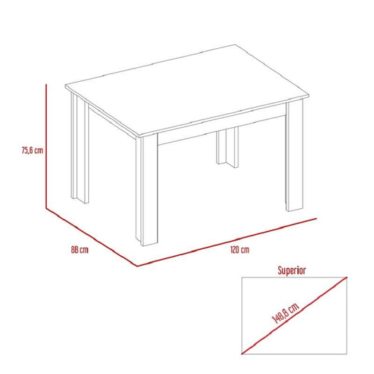 Mesa Para Comedor Estrella, Beige, Para 4 Puestos, No Incluye Sillas