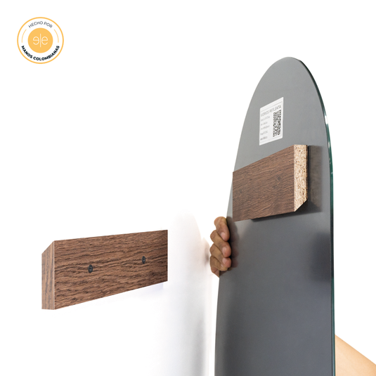 Espejo Rectangular Broni, Gris, con Diseño en Sandblasting