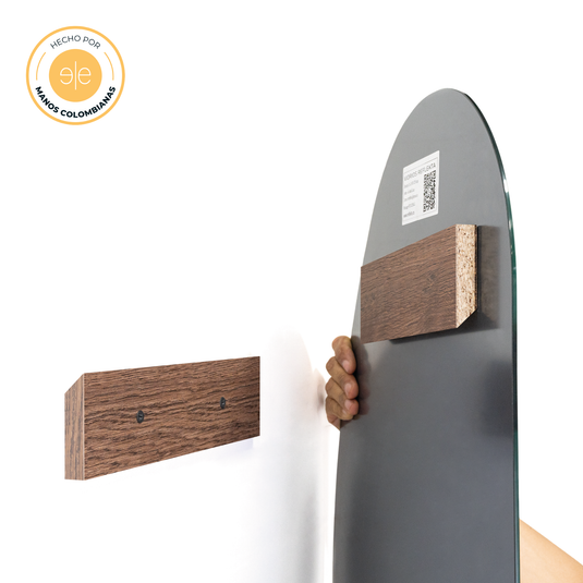 Espejo Rectangular Mukal, Color Madera Clara