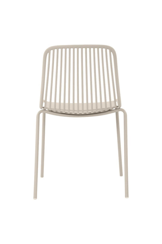 Set de 2 Sillas Barcelona, Color Blanco, con Espaldar en Líneas Diseño Moderno