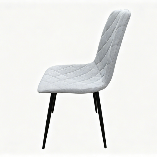 Set de 4 Sillas de Comedor Sorrento, Gris Claro, con Espaldar y Diseño Moderno