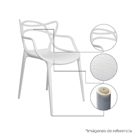 Kit por 2 Silla Solna Para Sala Comedor Jardín - Blanca