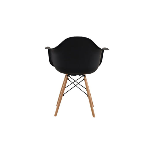 Set de 2 Sillas Eymos, Color Negro, con Espaldar y Patas en Madera