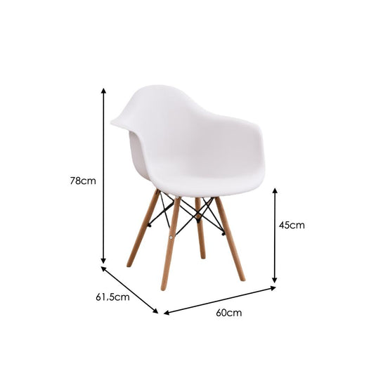 Silla Delia, Color Blanco, Con espaldar y patas en Madera X4