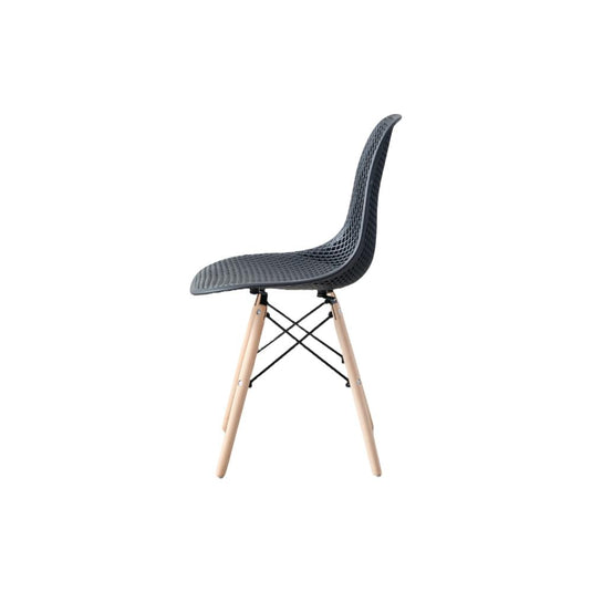 Silla Aira, Color Negro, Con espaldar y patas en Madera X4