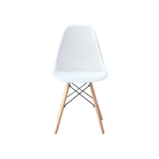 Silla Aira, Color Blanco, Con espaldar y patas en Madera X4