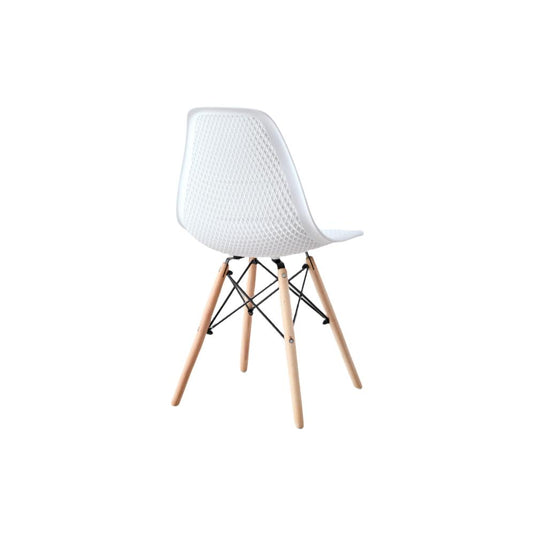 Silla Aira, Color Blanco, Con espaldar y patas en Madera