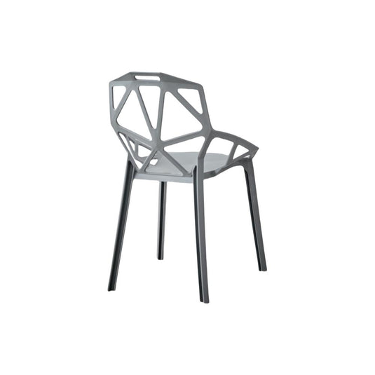 Silla Roxy, Color Gris Oscuro, con Espaldar y Diseño Moderno
