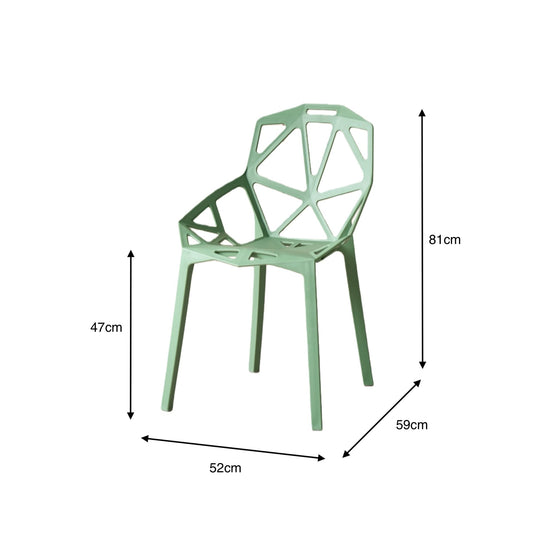 Set de 2 Sillas Roxy, Color Verde, con Espaldar y Diseño Moderno