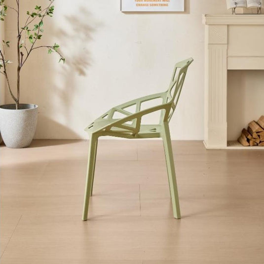 Silla Roxy, Color Verde, con Espaldar y Diseño Moderno X4