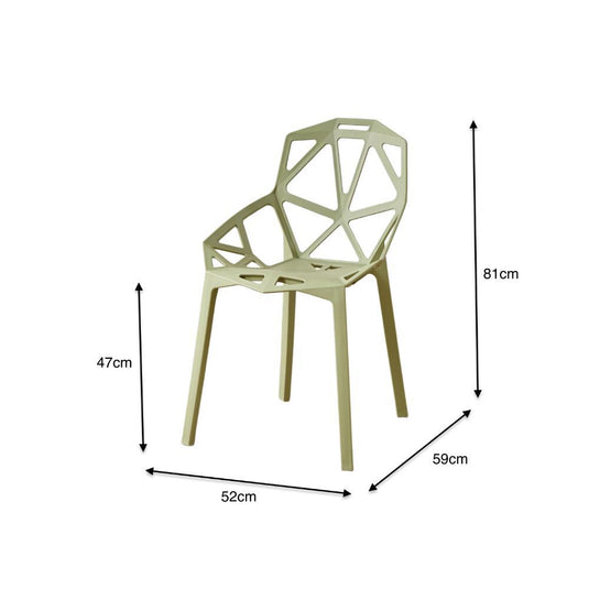 Silla Roxy, Color Verde, con Espaldar y Diseño Moderno X4