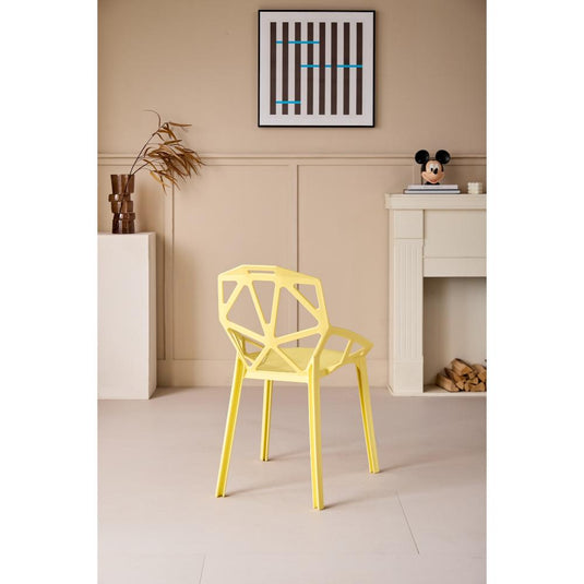 Silla Roxy, Color Amarillo, con Espaldar y Diseño Moderno