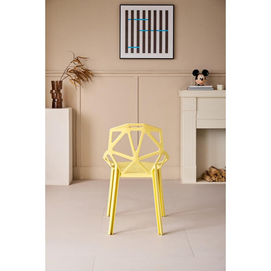 Set de 2 Sillas Roxy, Color Amarillo, con Espaldar y Diseño Moderno