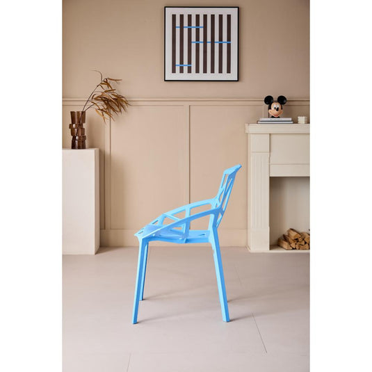 Silla Roxy, Color Azul, con Espaldar y Diseño Moderno