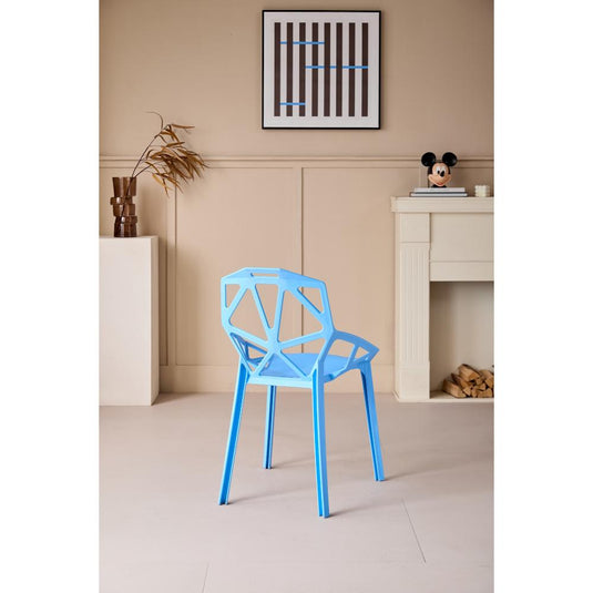Silla Roxy, Color Azul, con Espaldar y Diseño Moderno