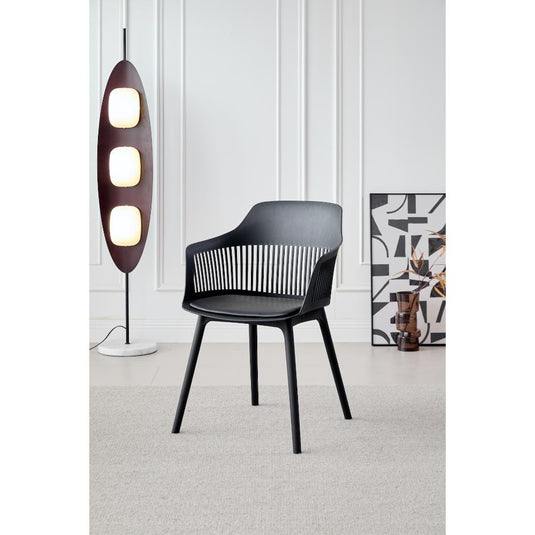 Silla Con Cojin Max, Color Negro, Con espaldar y cojín