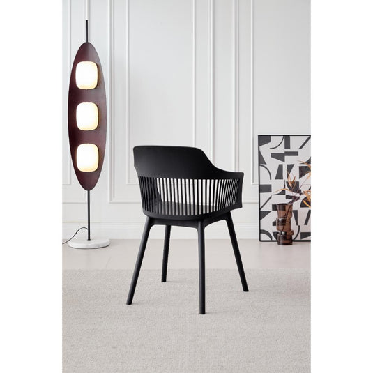 Silla Con Cojin Max, Color Negro, Con espaldar y cojín X4