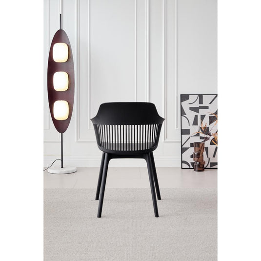 Silla Con Cojin Max, Color Negro, Con espaldar y cojín