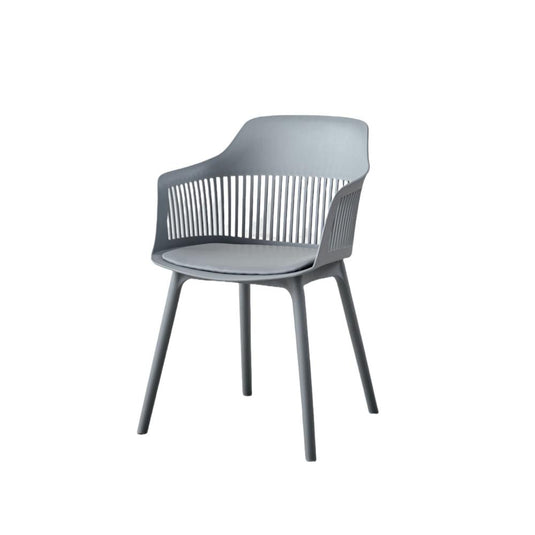 Silla con Cojín Max, Color Gris Oscuro, con Espaldar en Rejilla