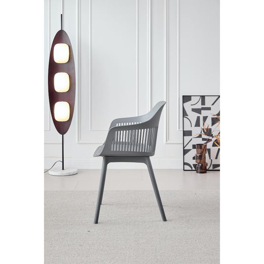 Silla con Cojín Max, Color Gris Oscuro, con Espaldar en Rejilla