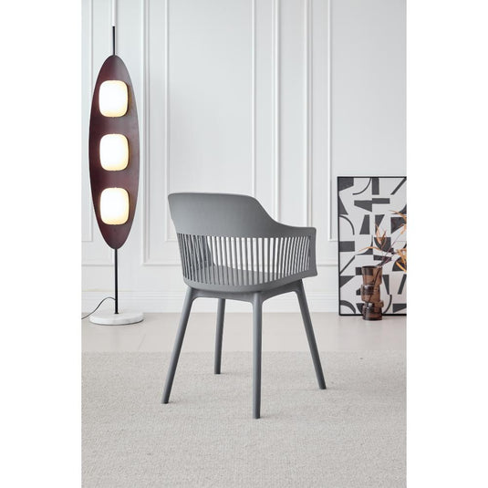 Silla con Cojín Max, Color Gris Oscuro, con Espaldar en Rejilla