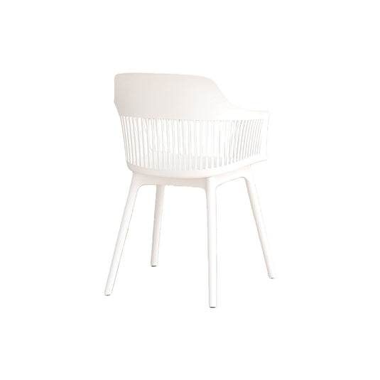Set de 4 Sillas con Cojín Max, Color Blanco, con Espaldar en Rejilla
