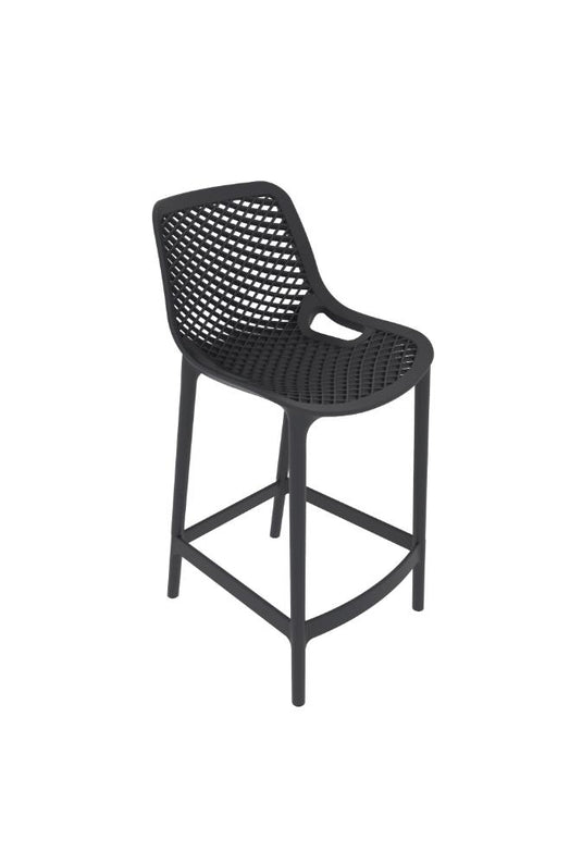 Set de 4 Sillas para Bar Miame, Color Negro, con Reposa Pies Doble Proposito