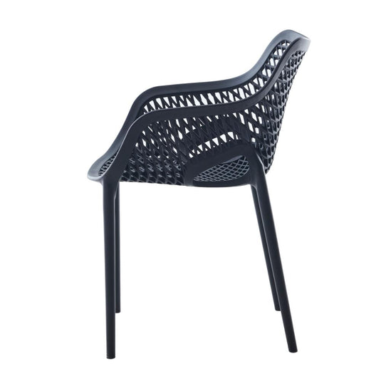 Set de 2 Sillas con Brazos Miame, Negro, con Espaldar y Diseño Moderno