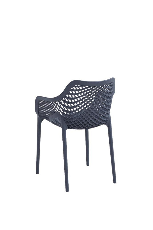 Set de 2 Sillas con Brazos Miame, Gris Oscuro, con Espaldar y Diseño Moderno