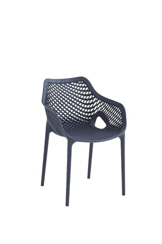 Silla con Brazos Miame, Gris Oscuro, con Espaldar y Diseño Moderno