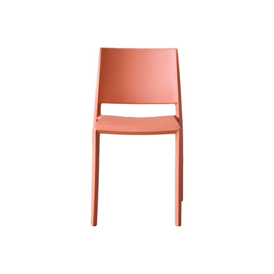 Set de 4 Sillas Toledo, Color Terracota, con Espaldar Liso y Cuadrado, Diseño Moderno