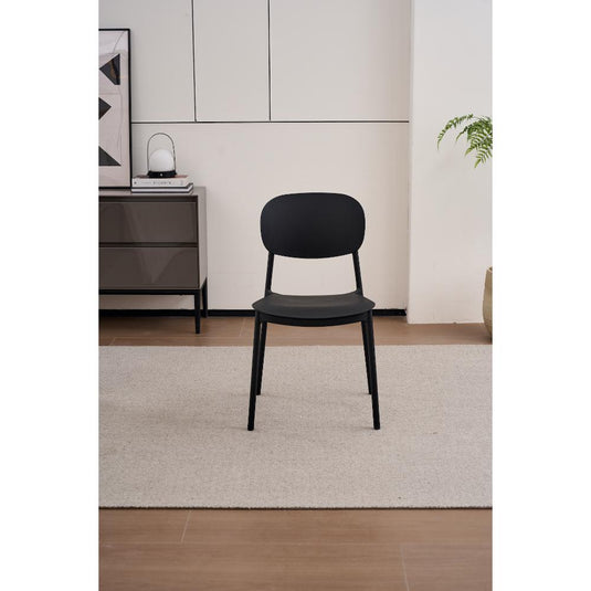 Silla Milán, Color Negro, con Espaldar y Diseño Moderno