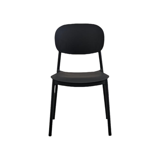 Silla Milán, Color Negro, con Espaldar y Diseño Moderno