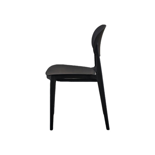 Set de 4 Sillas Milán, Color Negro, con Espaldar y Diseño Moderno