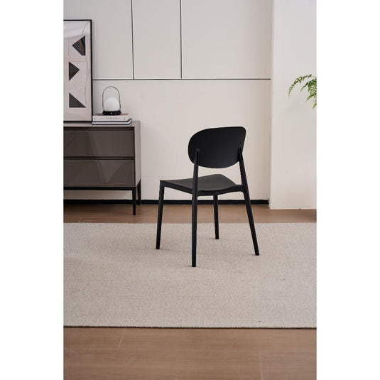 Silla Milán, Color Negro, con Espaldar y Diseño Moderno