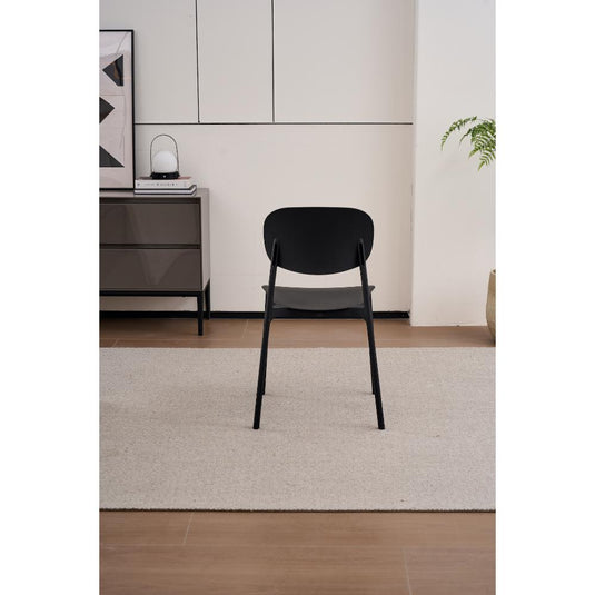 Set de 2 Sillas Milán, Color Negro, con Espaldar y Diseño Moderno