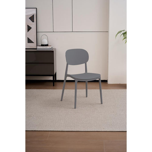 Set de 4 Sillas Milán, Color Gris Oscuro, con Espaldar y Diseño Moderno