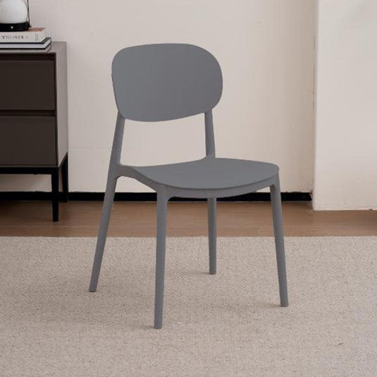 Silla Milán, Color Gris Oscuro, con Espaldar y Diseño Moderno