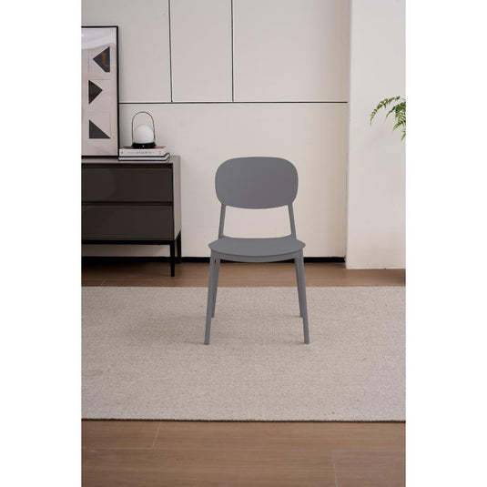 Set de 4 Sillas Milán, Color Gris Oscuro, con Espaldar y Diseño Moderno